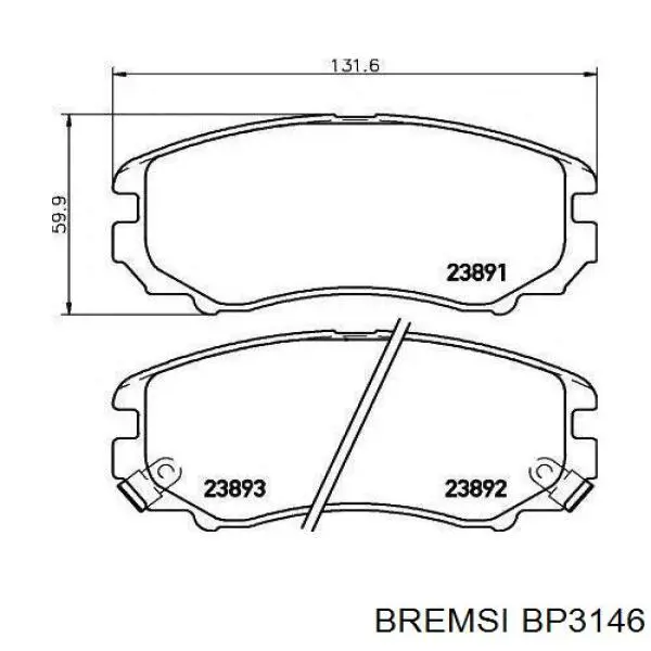 Pastillas freno delanteras Bremsi BP3146 precio, desde 22,45 EUR