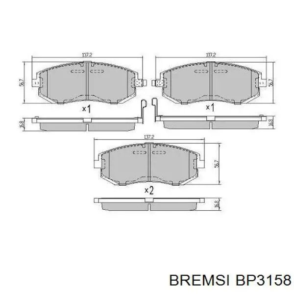 BP3158 Bremsi pastillas de freno delanteras