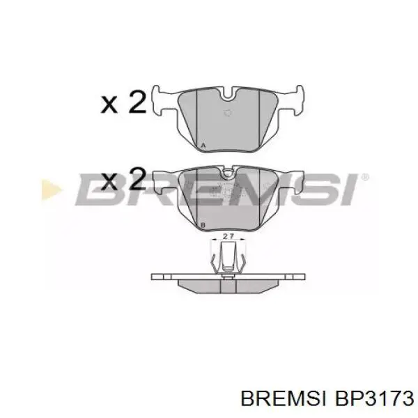 BP3173 Bremsi pastillas de freno traseras