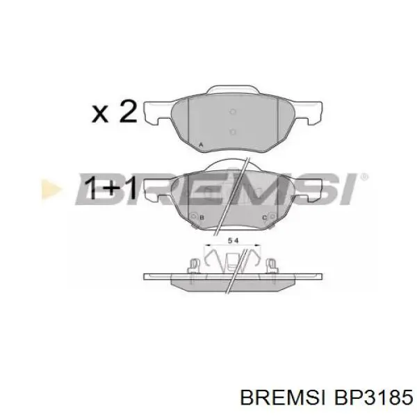 BP3185 Bremsi pastillas de freno delanteras