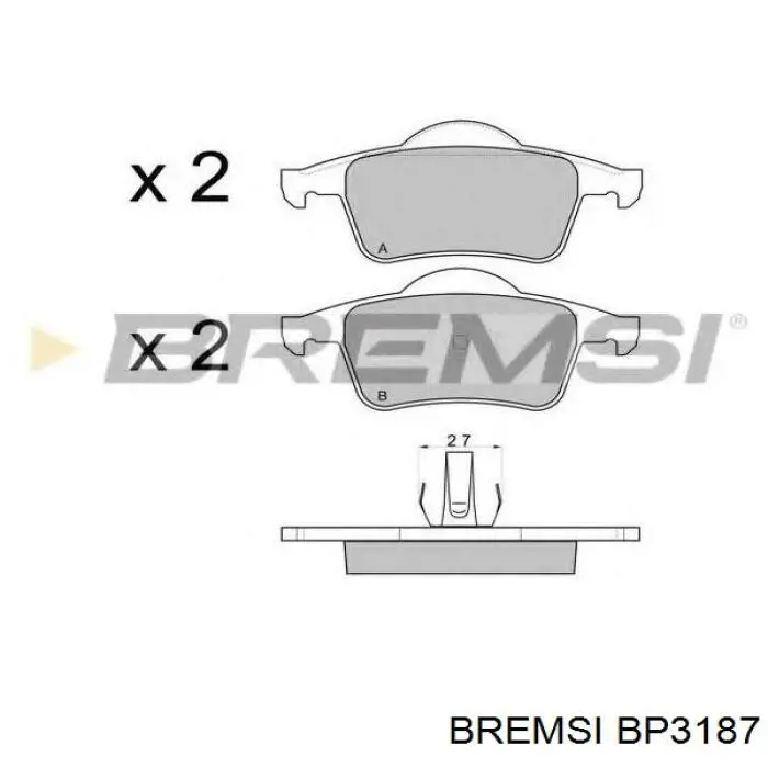 BP3187 Bremsi pastillas de freno delanteras