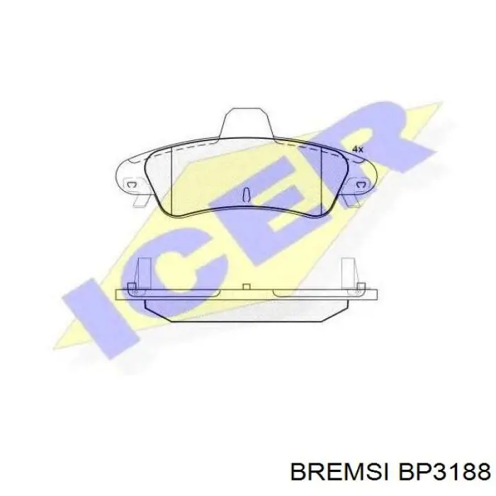 Pastillas de freno traseras BP3188 Bremsi