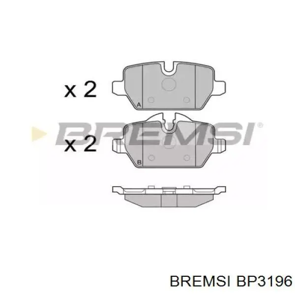 BP3196 Bremsi Pastillas freno traseras