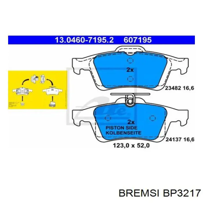 Pastillas traseras de freno Bremsi BP3217 precio, desde 21,14 EUR