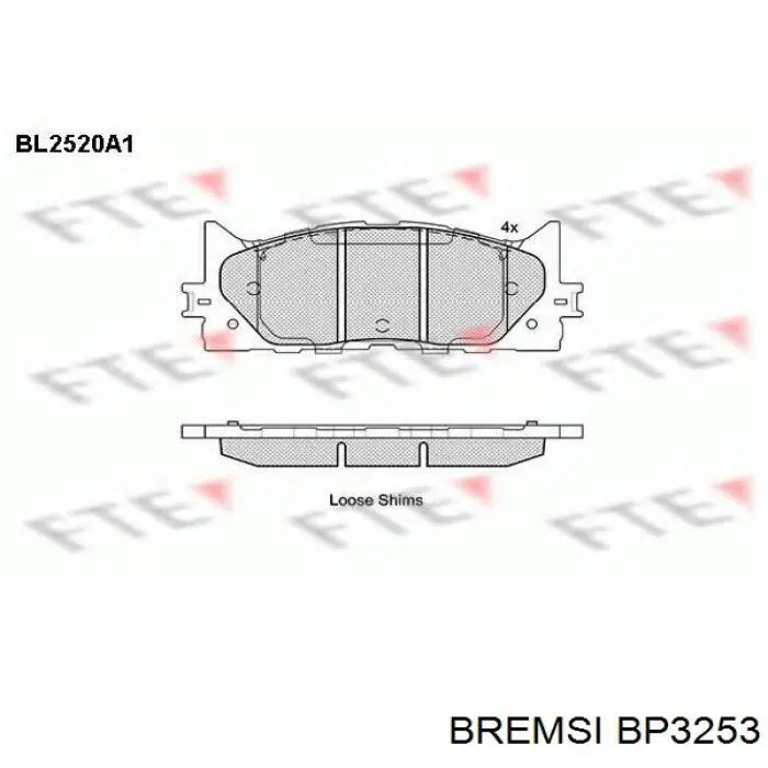 Comprar BP3253 Bremsi Pastillas delanteras de freno