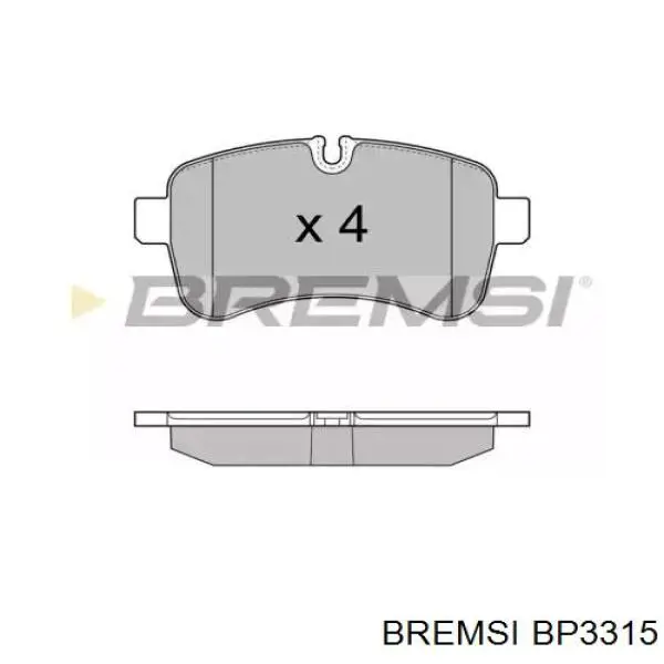 BP3315 Bremsi pastillas de freno traseras