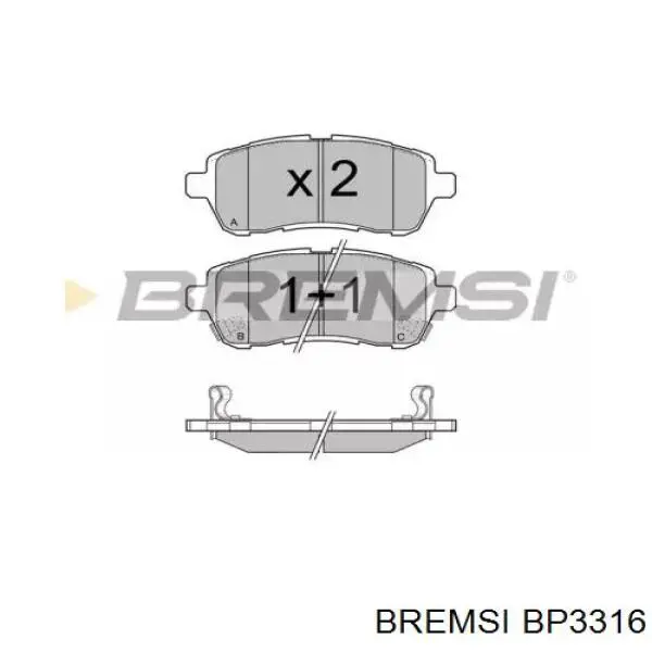 Comprar BP3316 Bremsi Pastillas delanteras de freno