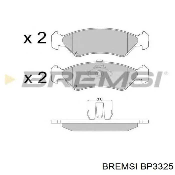 BP3325 Bremsi pastillas de freno delanteras