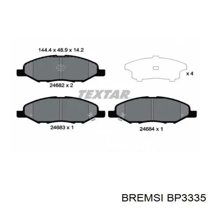 BP3335 Bremsi pastillas de freno delanteras