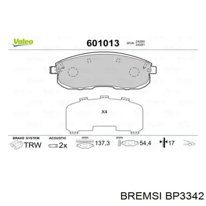 Pastillas de freno delanteras Nissan Tiida C11X