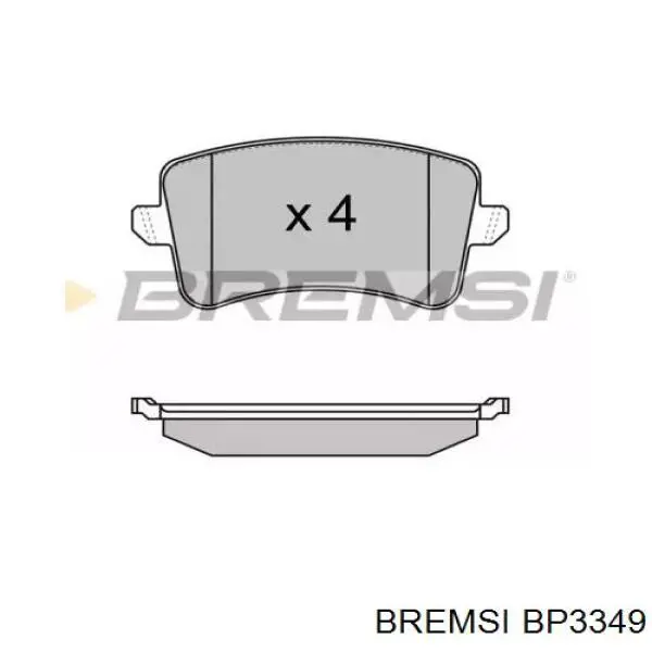 BP3349 Bremsi pastillas de freno traseras