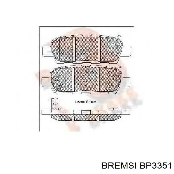 Pastillas traseras Bremsi BP3351