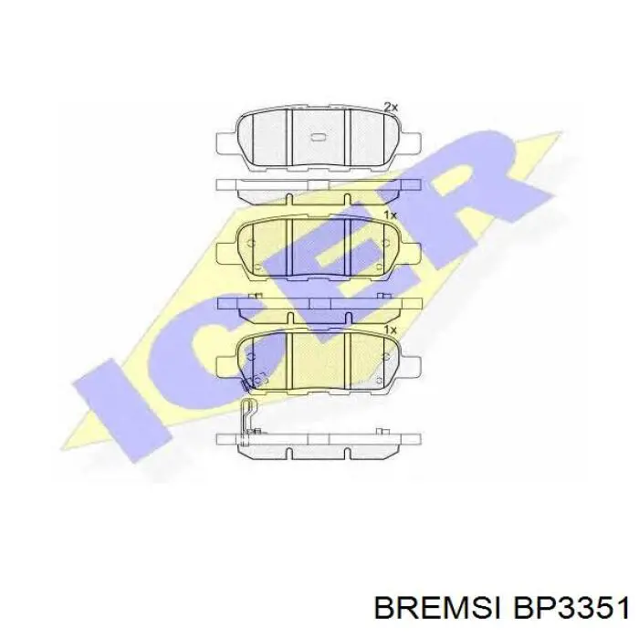 BP3351 Bremsi Pastillas freno traseras