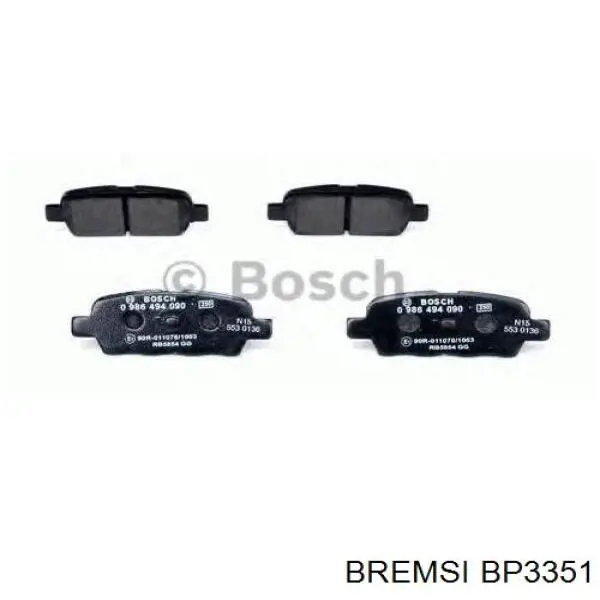 Comprar BP3351 Bremsi Pastillas de freno traseras