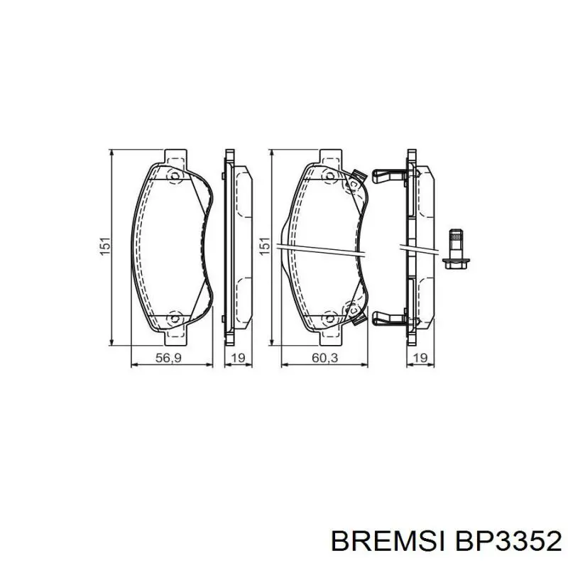 BP3352 Bremsi Pastillas delanteras