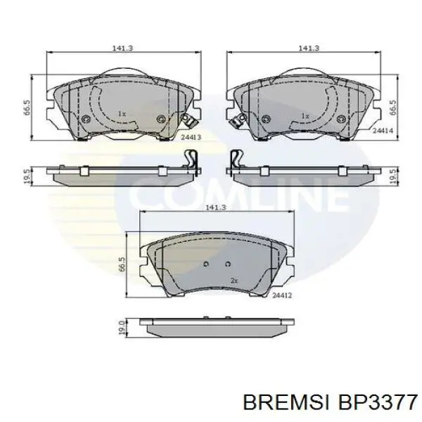 BP3377 Bremsi pastillas de freno delanteras