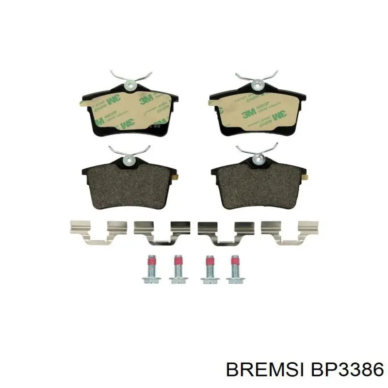 Pastillas de freno traseras BP3386 Bremsi