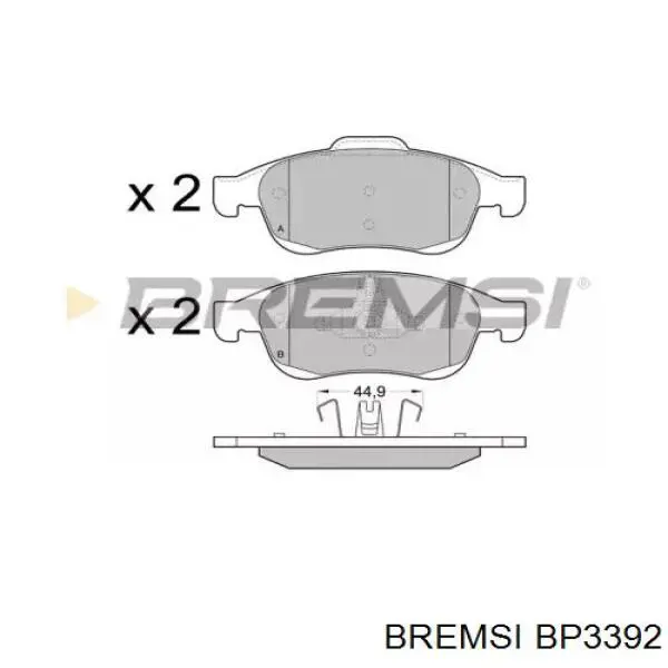 Pastillas de freno delanteras Bremsi BP3392