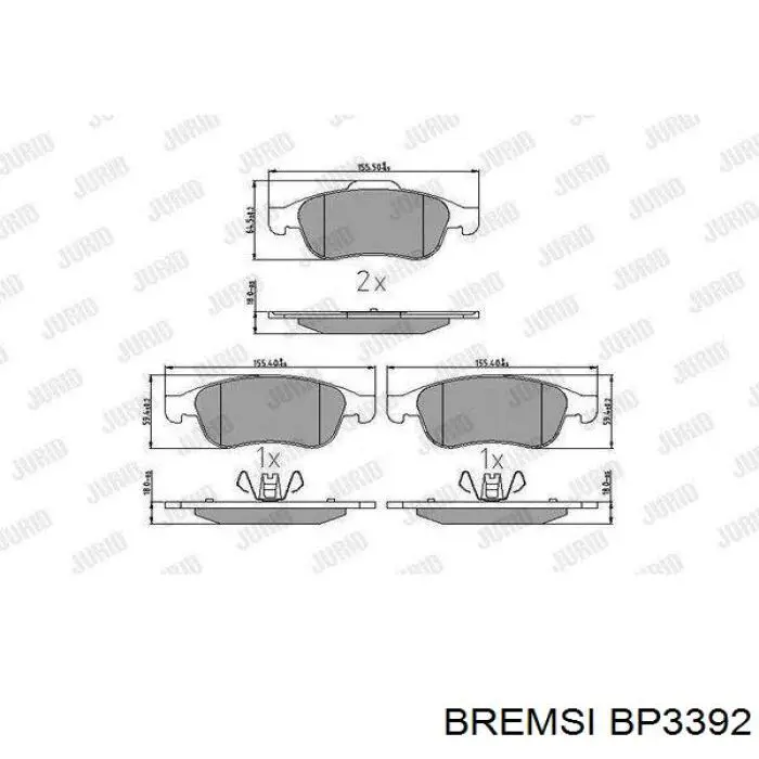 Comprar BP3392 Bremsi Pastillas delanteras de freno