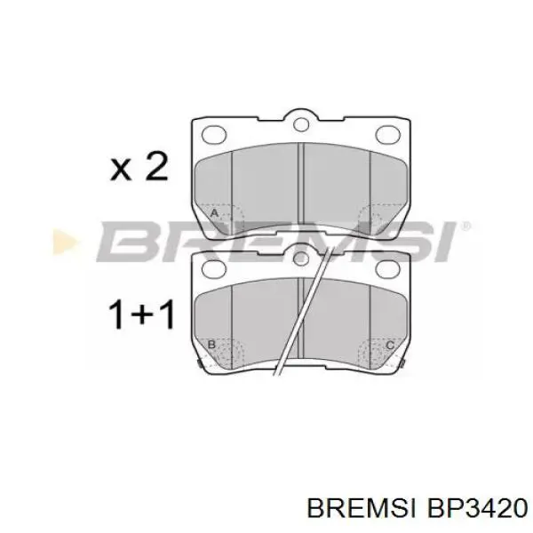 BP3420 Bremsi pastillas de freno traseras