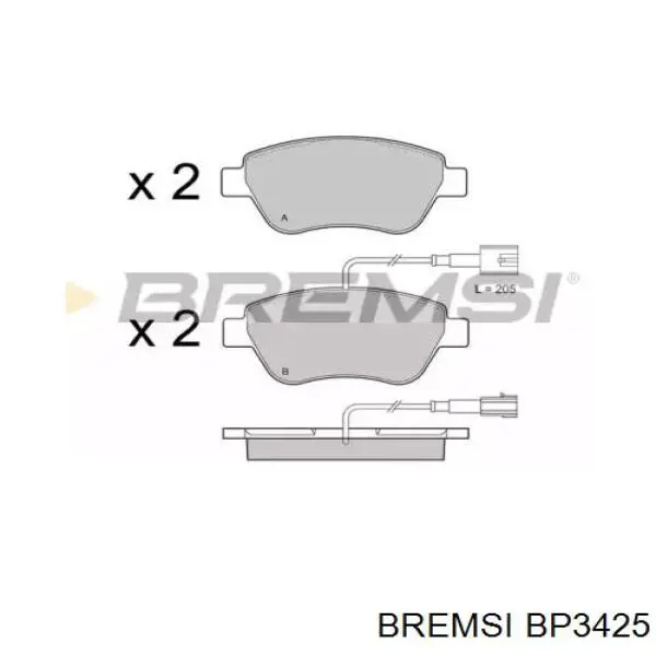 BP3425 Bremsi pastillas de freno delanteras