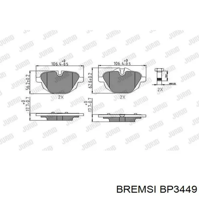 Comprar BP3449 Bremsi Pastillas de freno traseras