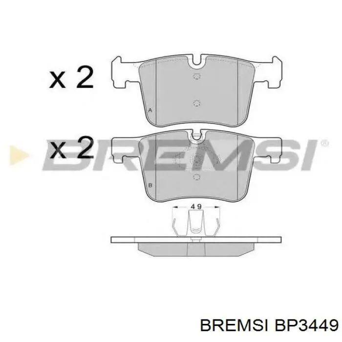 Pastillas de freno traseras BP3449 Bremsi
