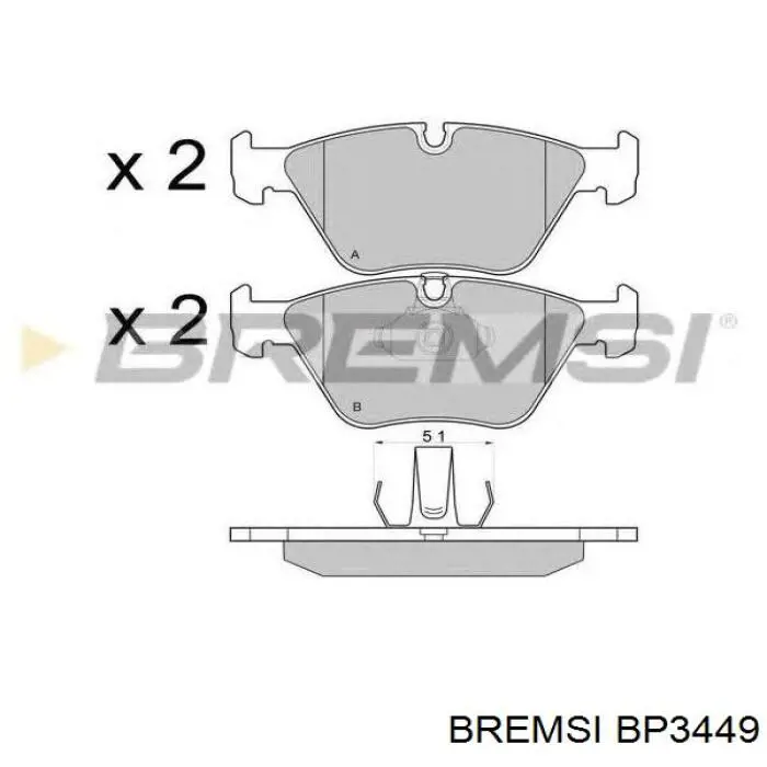 Pastillas traseras de freno Bremsi BP3449 precio, desde 27,12 EUR