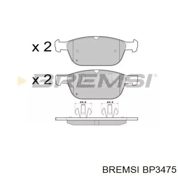 BP3475 Bremsi pastillas de freno delanteras