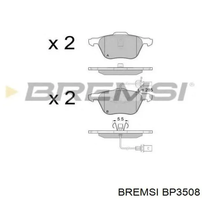 Pastillas de freno delanteras BP3508 Bremsi