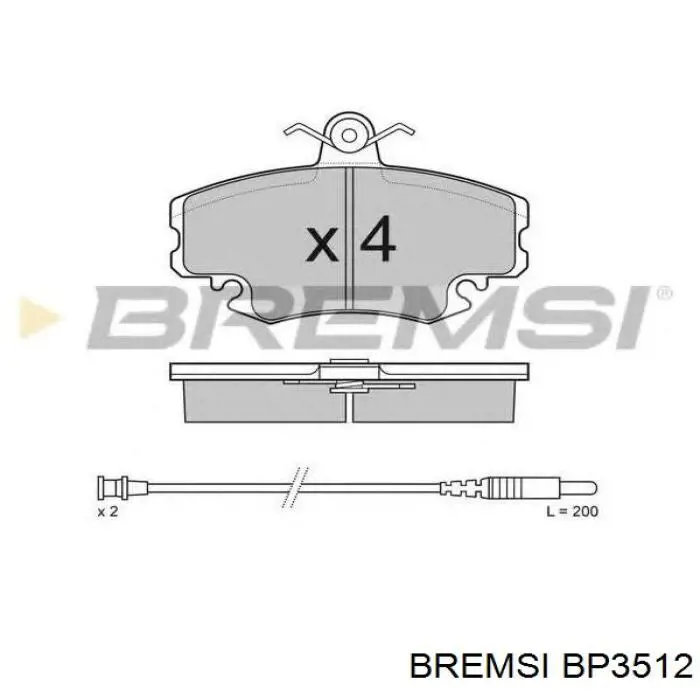 BP3512 Bremsi pastillas de freno delanteras