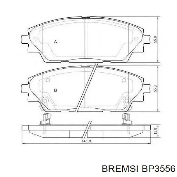 Pastillas de freno BP3556 Bremsi