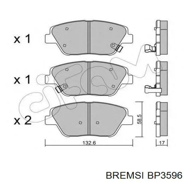 BP3596 Bremsi pastillas de freno delanteras