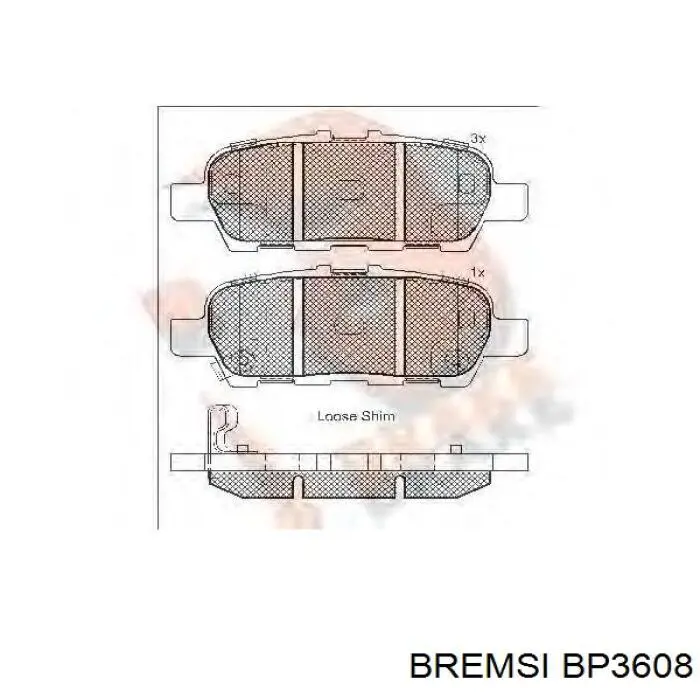 Comprar BP3608 Bremsi Pastillas de freno traseras