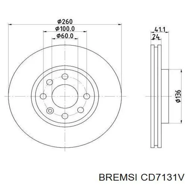 CD7131V Bremsi disco de freno delantero