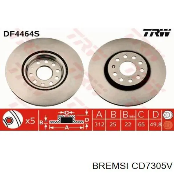 CD7305V Bremsi freno de disco delantero