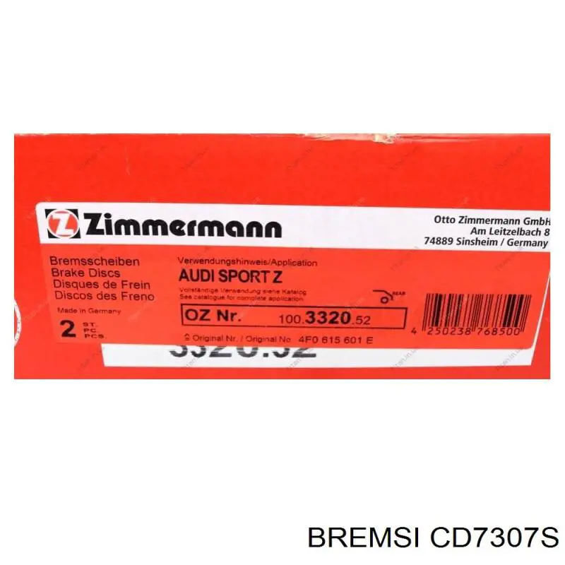 Disco de freno trasero Bremsi CD7307S precio, desde 35,88 EUR