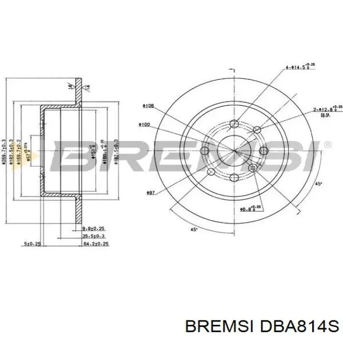 DBA814S Bremsi disco de freno trasero