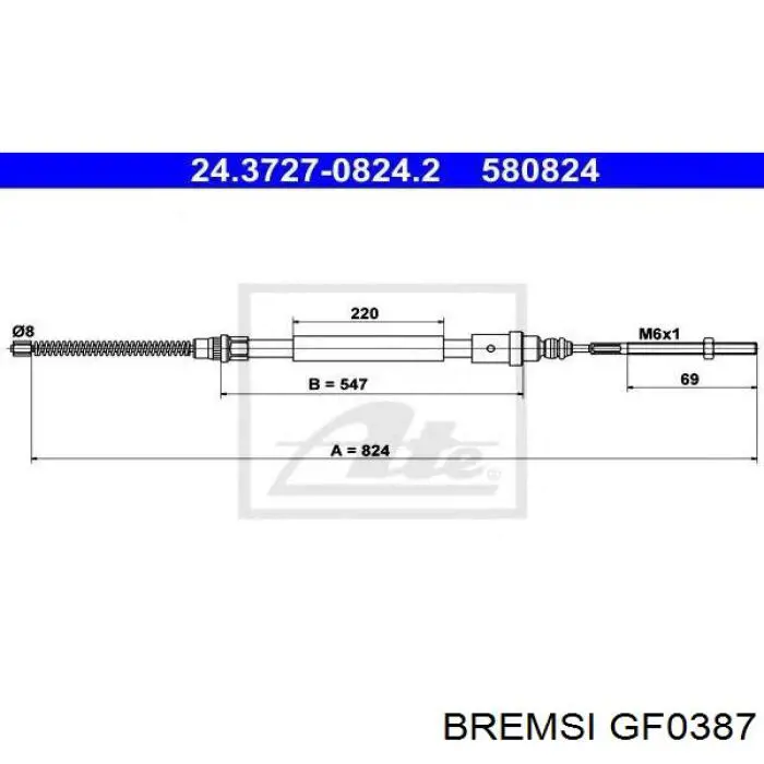 Juego de zapatas de frenos, freno de estacionamiento Peugeot 406 8B