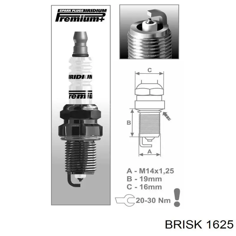 1625 Brisk bujía de encendido