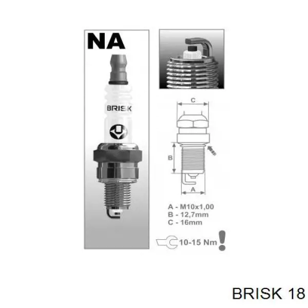 18 Brisk bujía de encendido