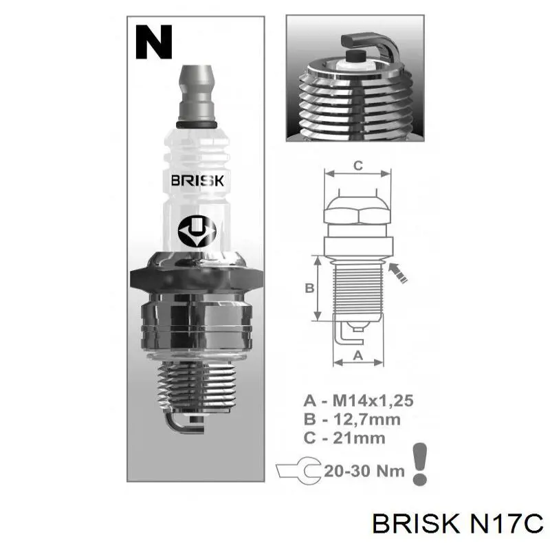 N17C Brisk bujía de encendido