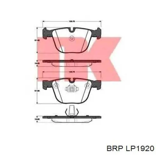 LP1920 BRP pastillas de freno traseras