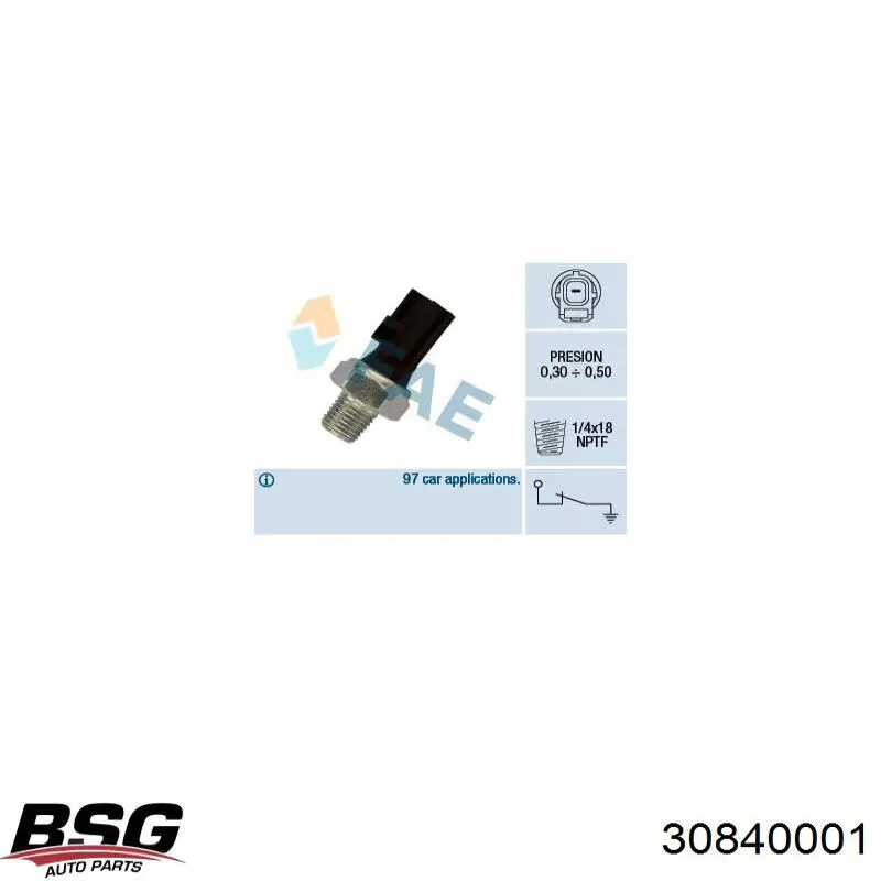 30840001 BSG sensor de presión de aceite
