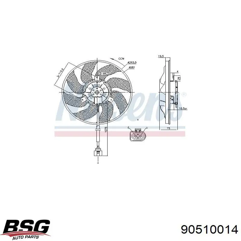 90-510-014 BSG ventilador (rodete +motor refrigeración del motor con electromotor completo)