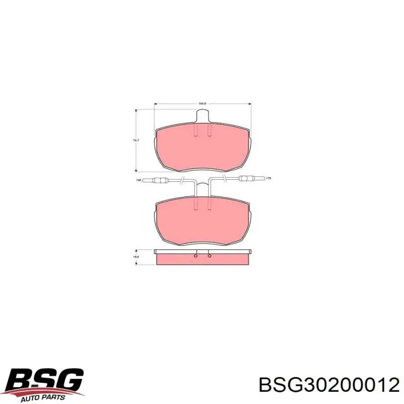 BSG 30-200-012 BSG pastillas de freno delanteras
