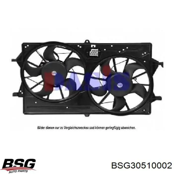 BSG30510002 BSG difusor de radiador, ventilador de refrigeración, condensador del aire acondicionado, completo con motor y rodete