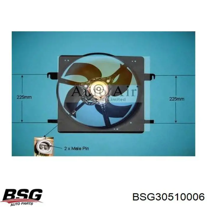 BSG30510006 BSG difusor de radiador, ventilador de refrigeración, condensador del aire acondicionado, completo con motor y rodete