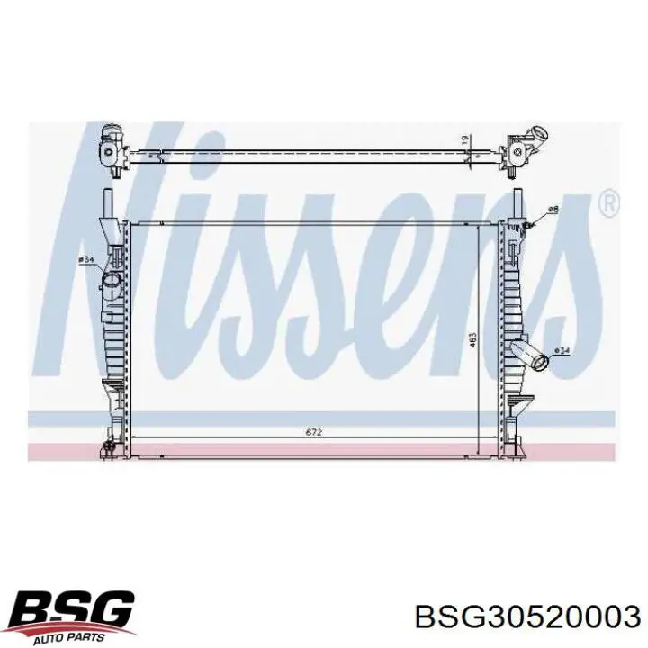 BSG 30-520-003 BSG radiador refrigeración del motor