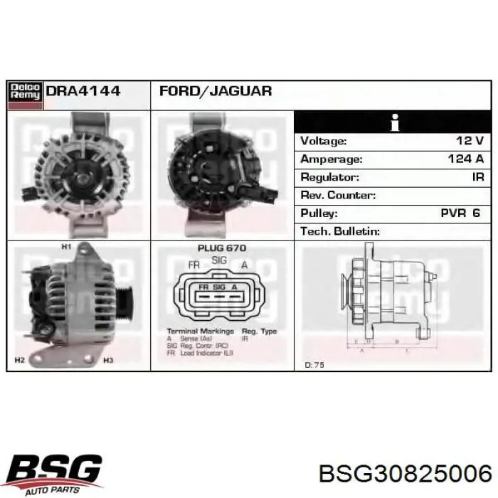 BSG30825006 BSG alternador